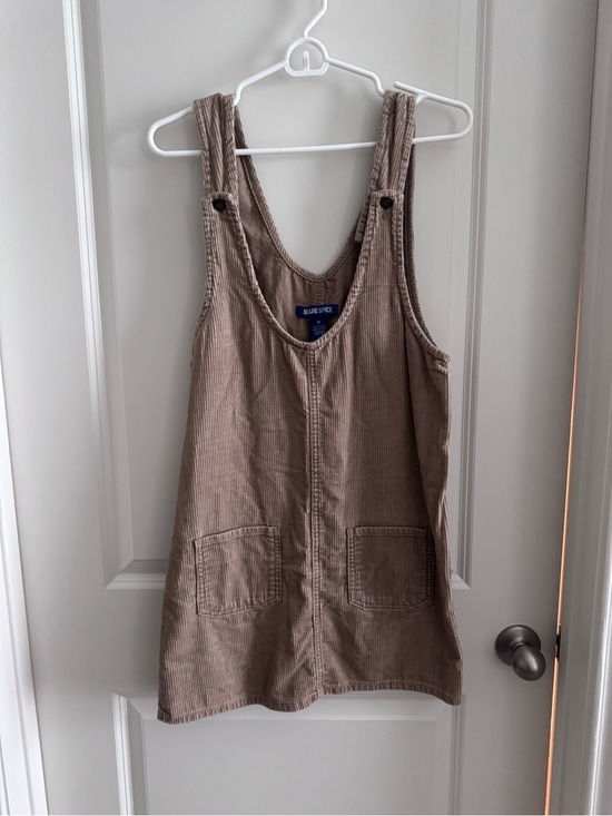 Blue Spice Dresses & Skirts - Blue Spice Light Taupe Corduroy Overall Dress